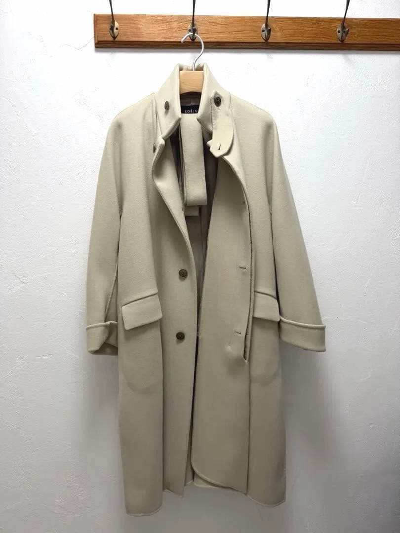 ソージュ　ユニセックス　スーパー140メルトンバルマカーンコート