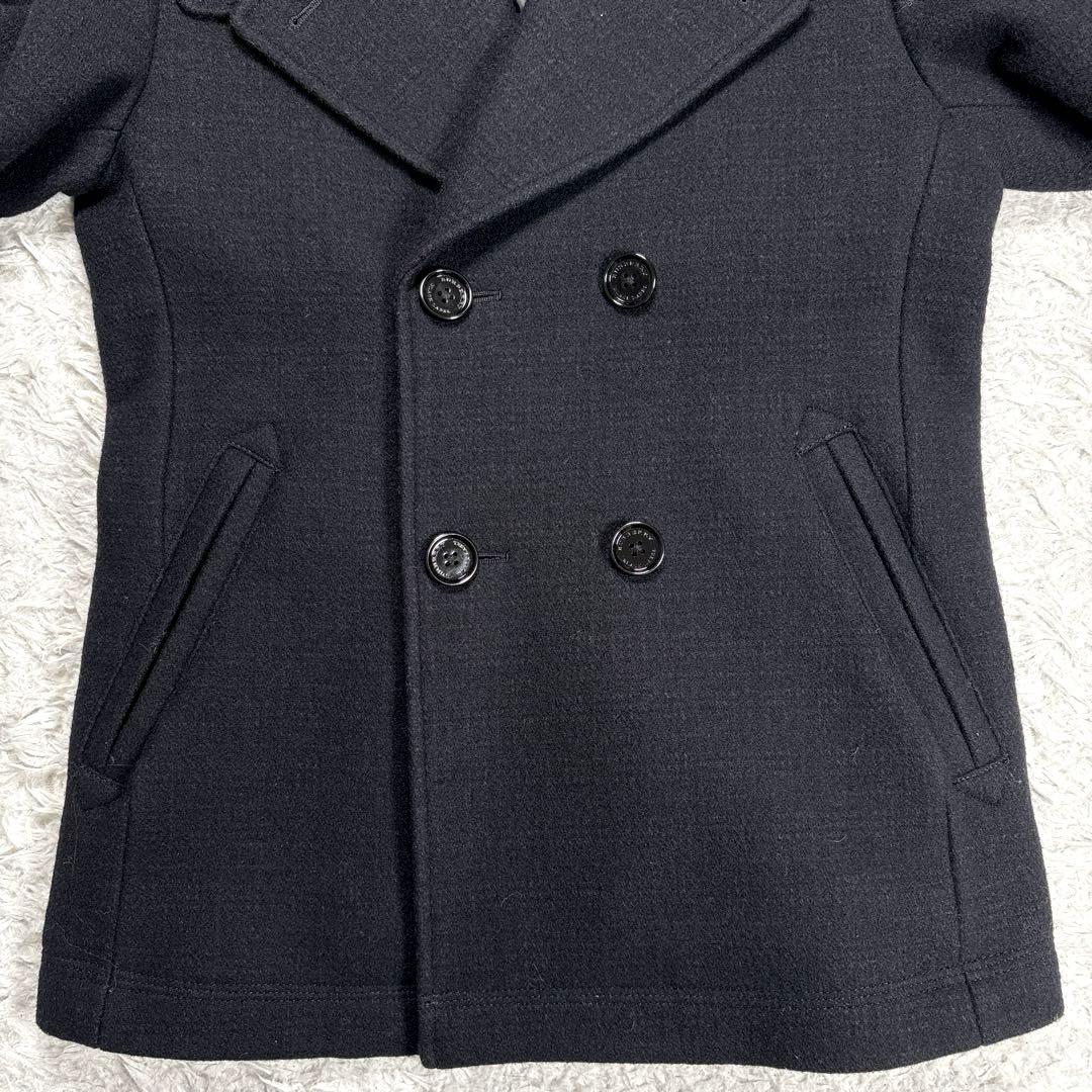 ✨極美品✨バーバリー　ブラックレーベル　Pコート　シャドウチェック　ブラック　M