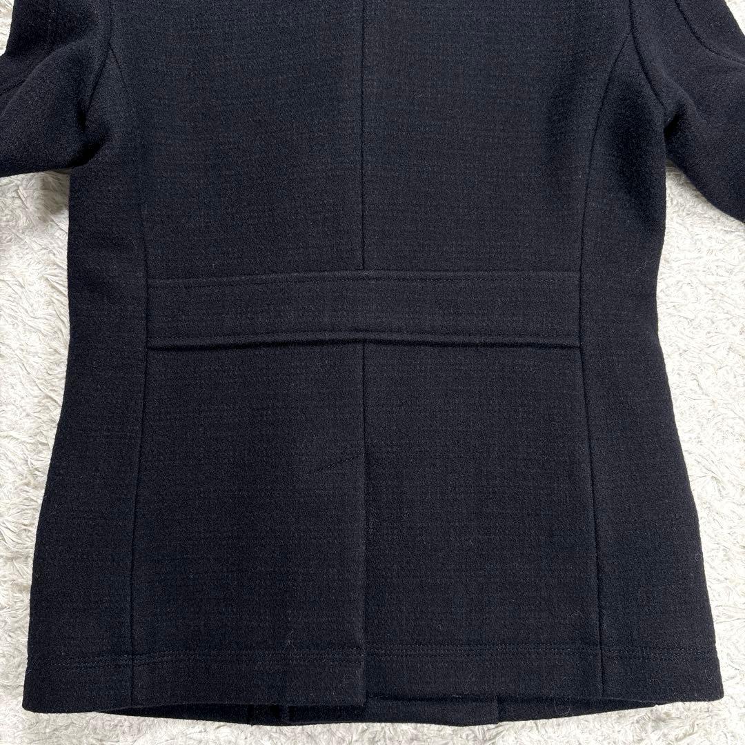 ✨極美品✨バーバリー　ブラックレーベル　Pコート　シャドウチェック　ブラック　M