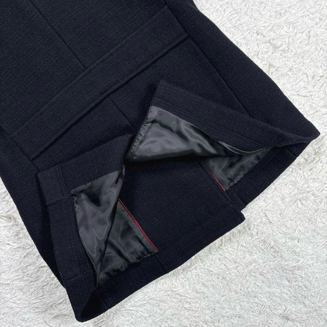 ✨極美品✨バーバリー　ブラックレーベル　Pコート　シャドウチェック　ブラック　M