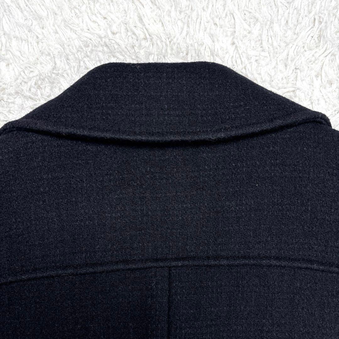 ✨極美品✨バーバリー　ブラックレーベル　Pコート　シャドウチェック　ブラック　M