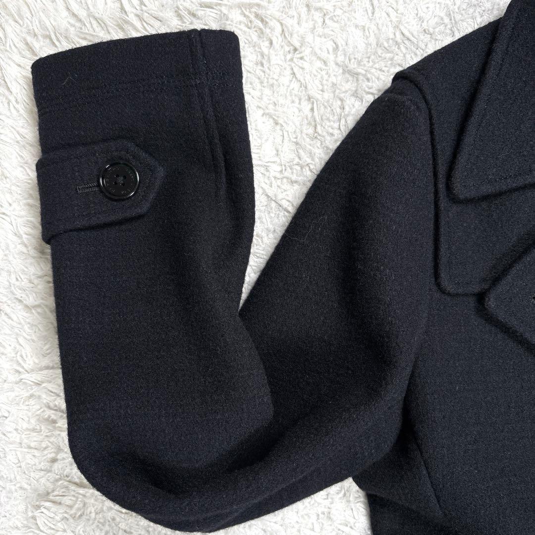 ✨極美品✨バーバリー　ブラックレーベル　Pコート　シャドウチェック　ブラック　M