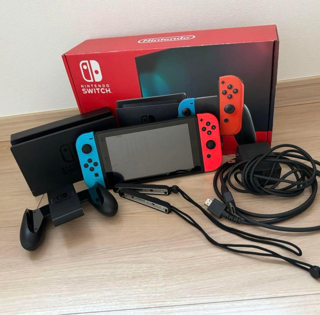 Nintendo Switch本体 ケース&ガラスフィルム貼付済