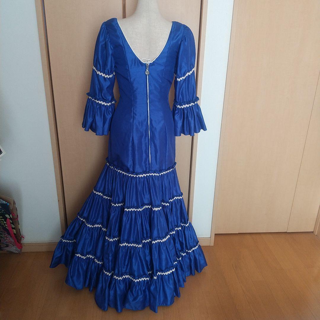 【M★C】スペイン製 フラメンコ衣装 ロイヤルブルー