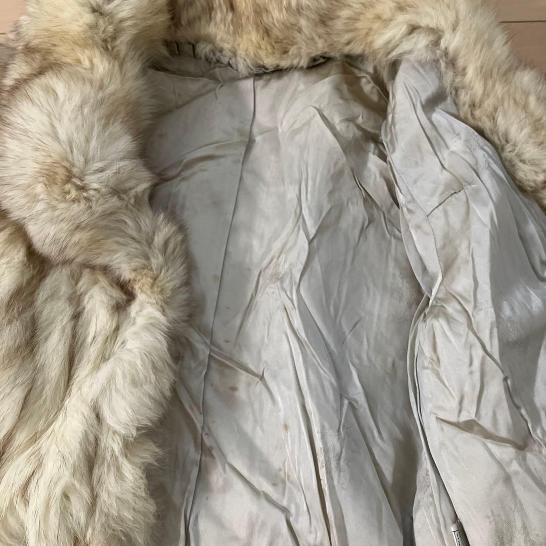 10.7 フォックスファーコート 毛皮 ベージュ ハーフコート ビンテージ