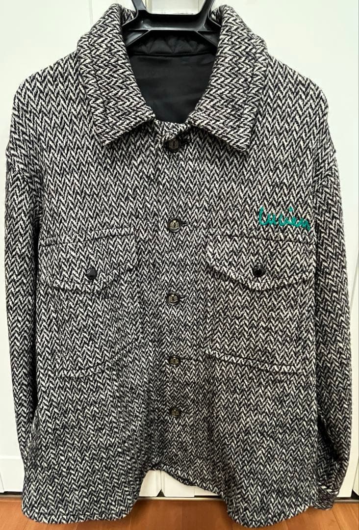 美品 ルシアンペラフィネ 刺繍入 シャツジャケット ジャガード柄