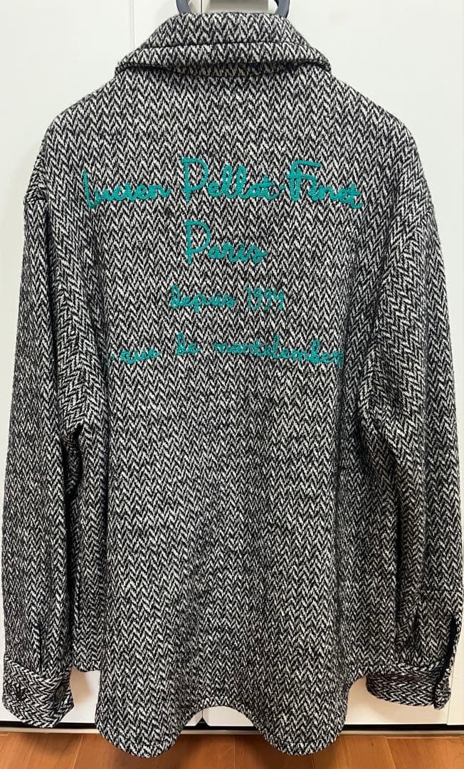 美品 ルシアンペラフィネ 刺繍入 シャツジャケット ジャガード柄