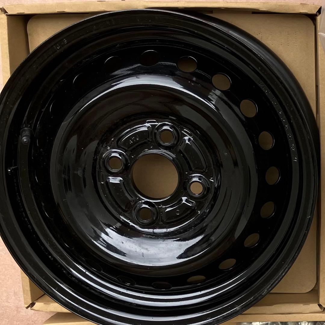 ホンダ純正　14インチ　ブラック塗装スチールホイール2個・ホイールナット×12個