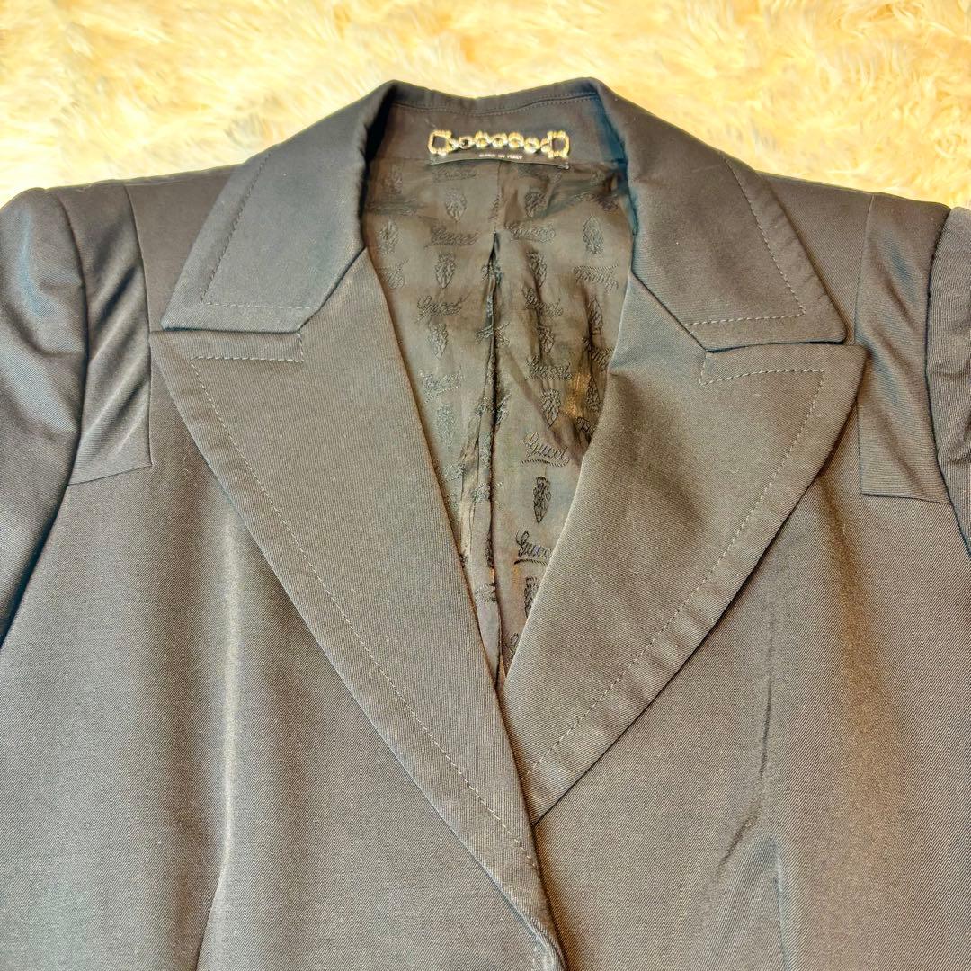 GUCCI テーラードジャケット　スーツ　シングル　ビジネス　未使用品　太ラペル