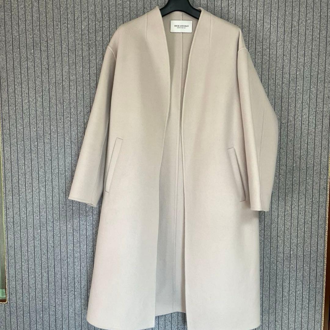 美品　ノーカラー リバーコート　36サイズ