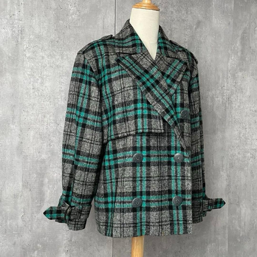 クリスチャンディオール ツイード チェック柄 ウール テーラード ジャケット
