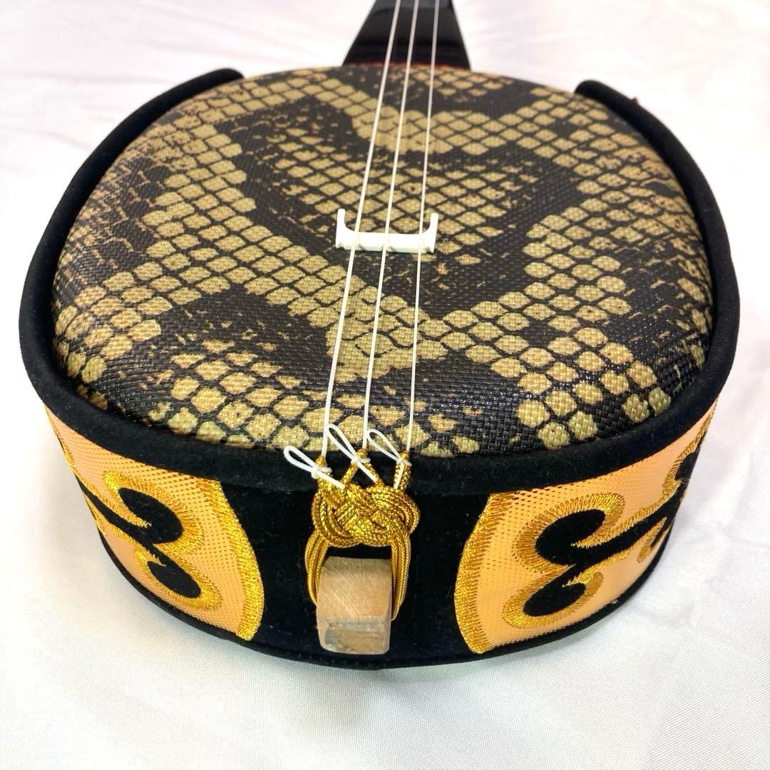 【美品】三線 沖縄 教本 付属品 初心者 人工皮 蛇革 蛇皮 和楽器