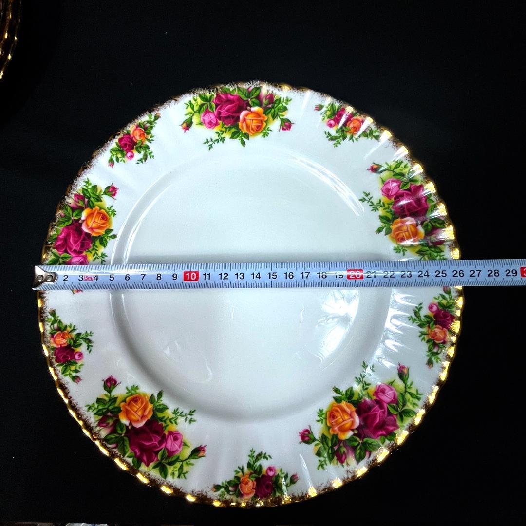 未使用品ロイヤルアルバート オールドカントリーローズ　26.5cmプレート4枚