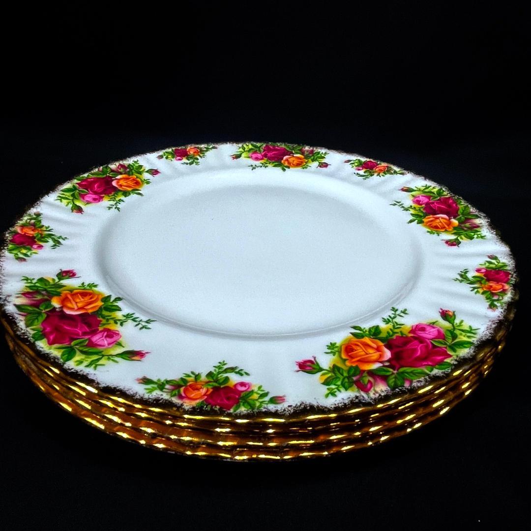 未使用品ロイヤルアルバート オールドカントリーローズ　26.5cmプレート4枚