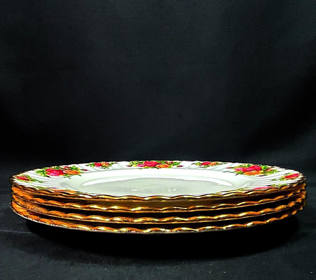 未使用品ロイヤルアルバート オールドカントリーローズ　26.5cmプレート4枚