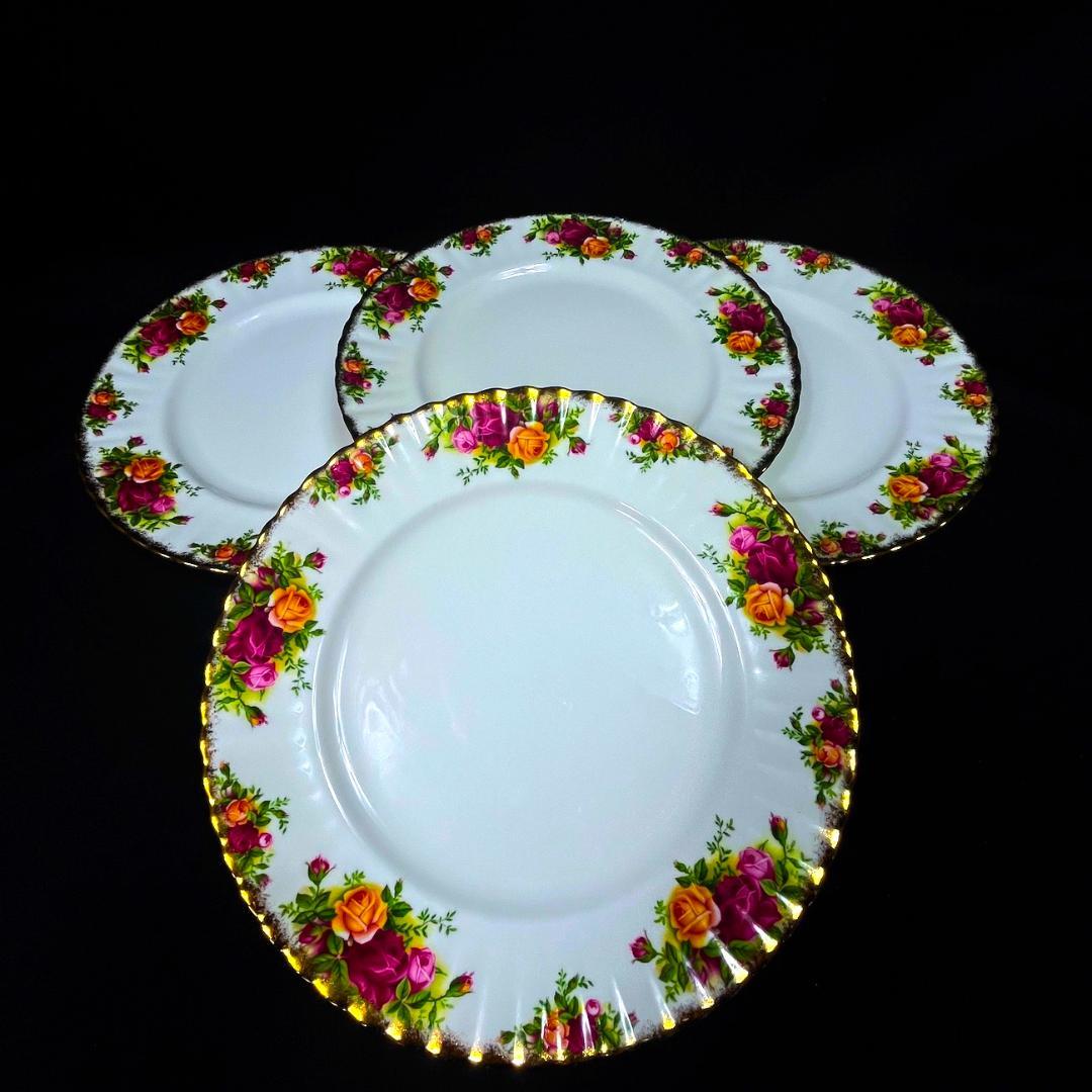 未使用品ロイヤルアルバート オールドカントリーローズ　26.5cmプレート4枚