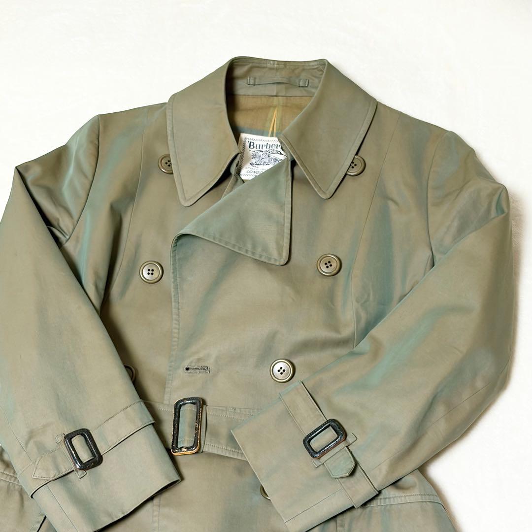 バーバリー　トレンチコート　ダブル　玉虫色　ノバチェック　レディース　オールド