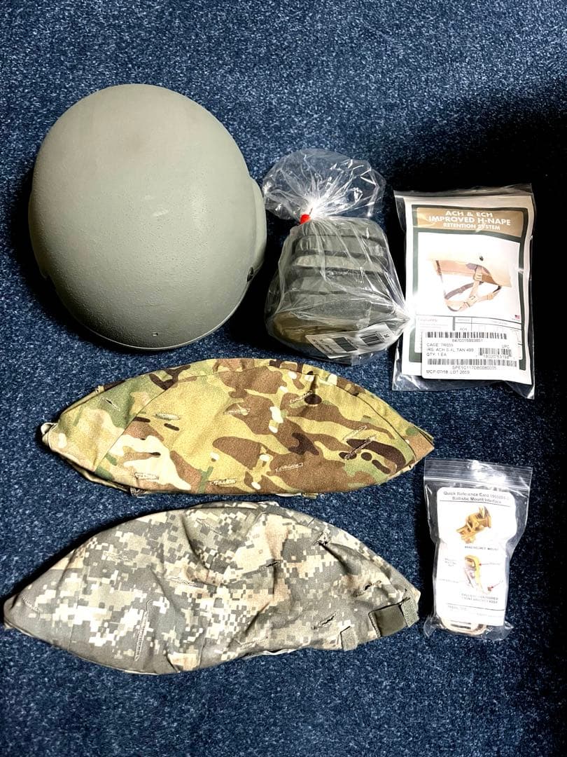 米軍実物 放出品 ACH ヘルメット & ブラケット&パット　カバー2点付き　L