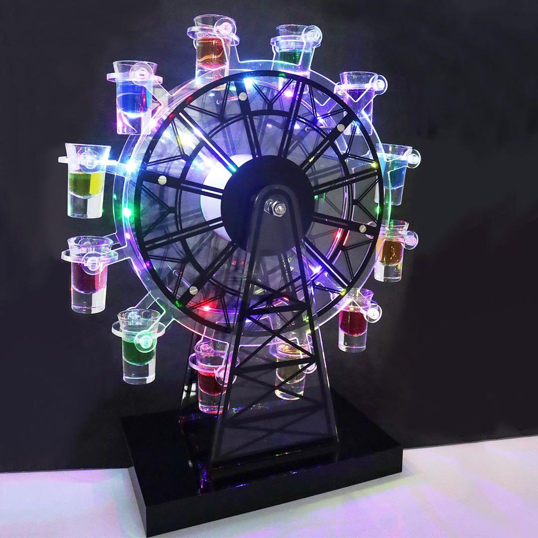 テキーラ観覧車 新品未使用 LED ショット カクテルグラス 12カップ 充電式