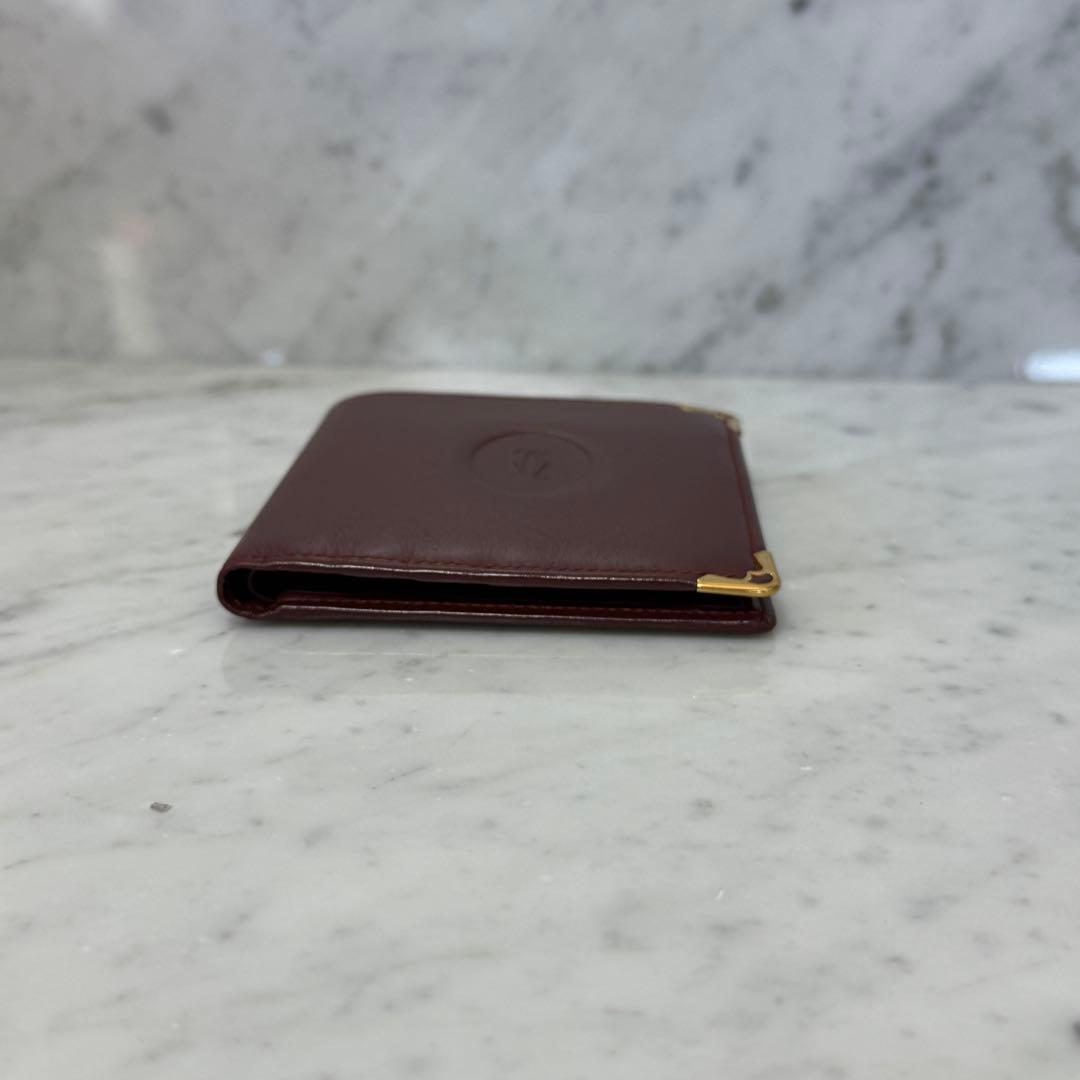 Cartier カルティエ 二つ折り財布 本革 レザー マストライン コンパクト