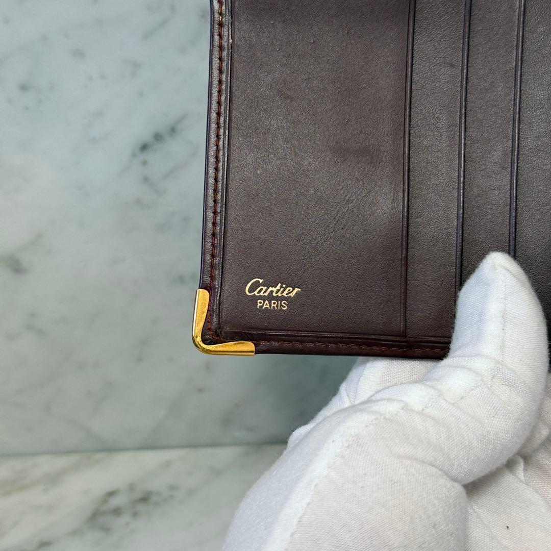 Cartier カルティエ 二つ折り財布 本革 レザー マストライン コンパクト