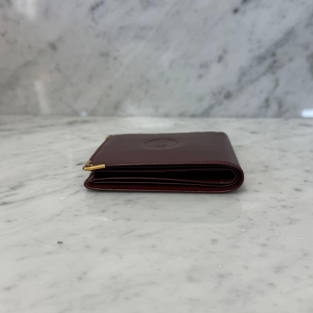 Cartier カルティエ 二つ折り財布 本革 レザー マストライン コンパクト