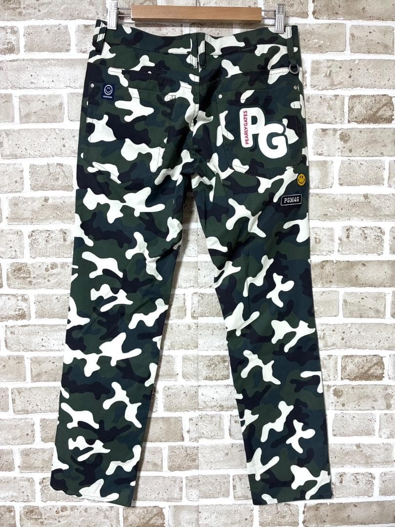 【フォロー割】美品 パーリーゲイツ メンズ ゴルフパンツ サイズ3 迷彩柄 総柄