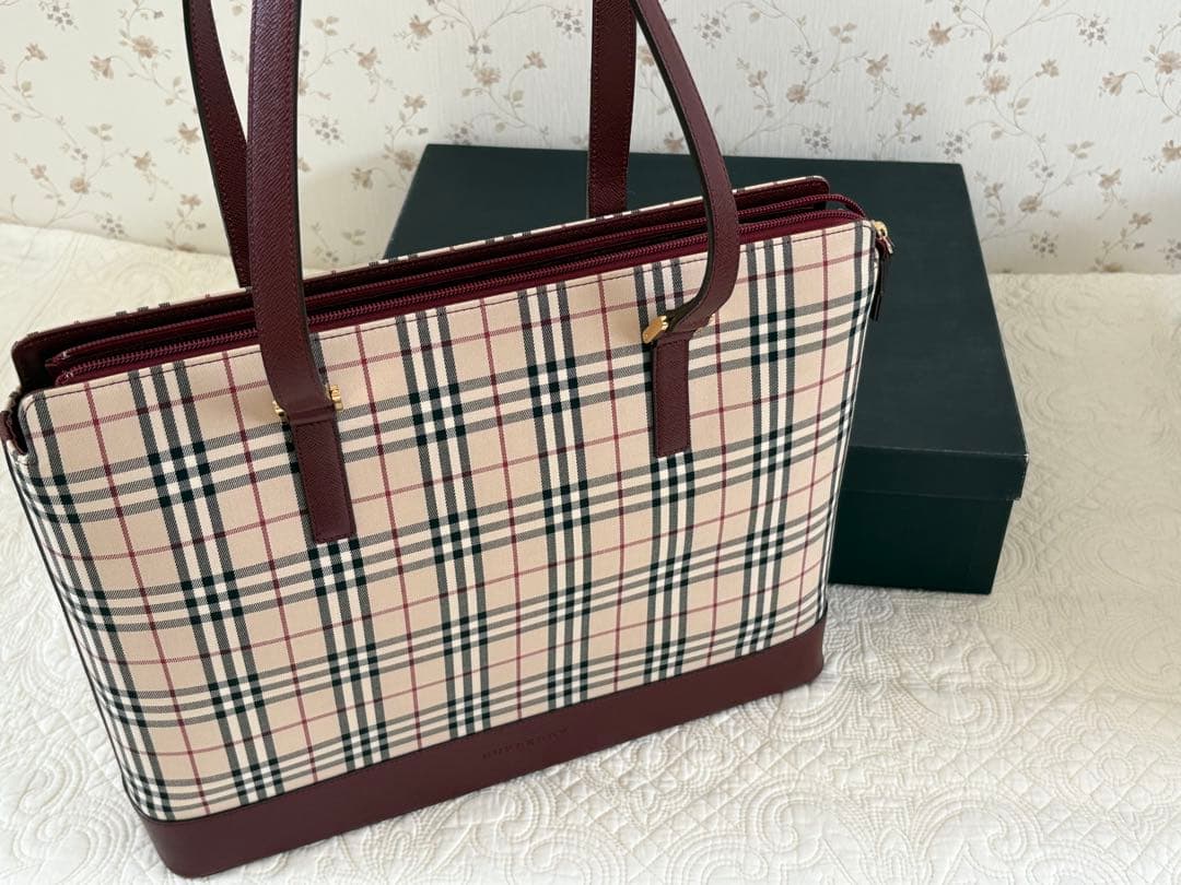 Burberry チェック柄トートバッグ
