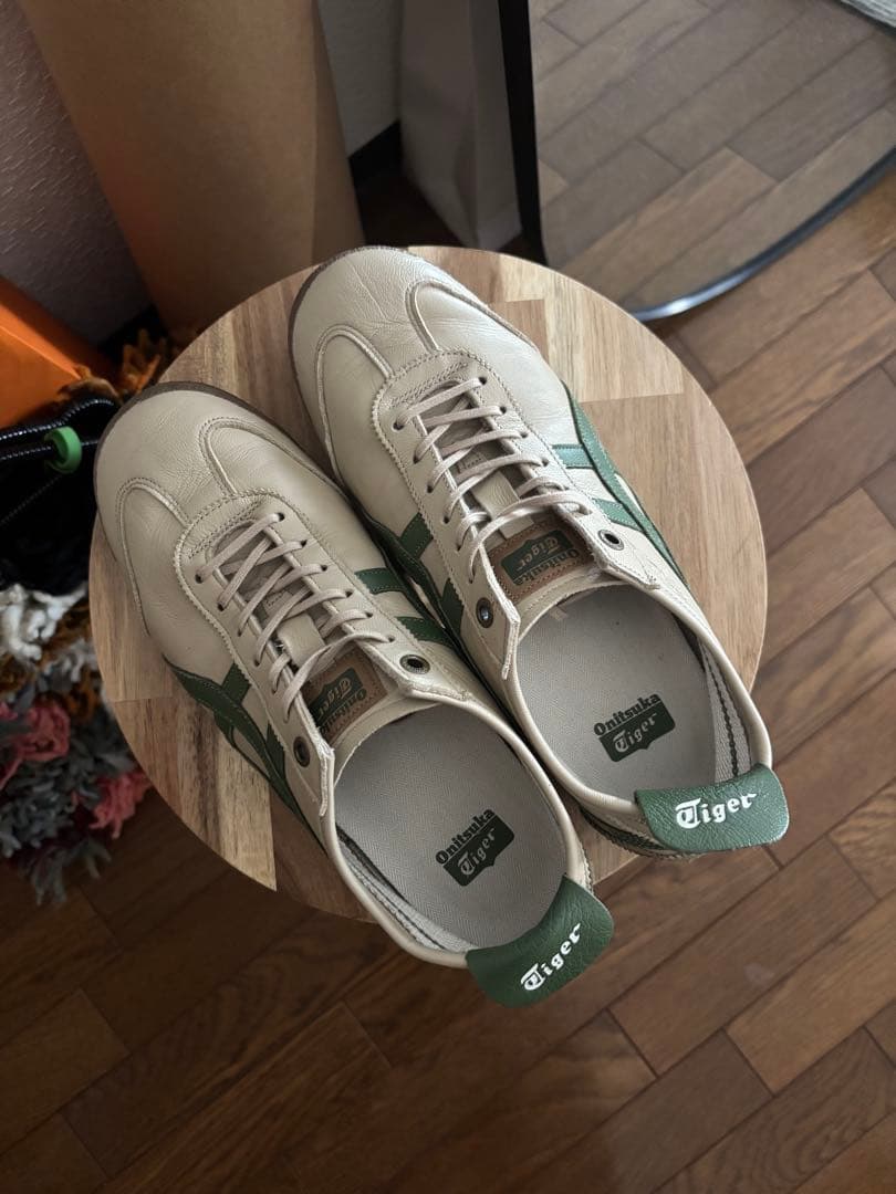Onitsuka Tiger ベージュ/グリーン スニーカー