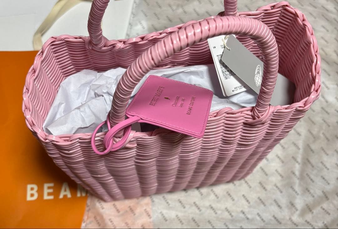 ルルメリー ビームス コラボ 手刺繍のかごバッグ