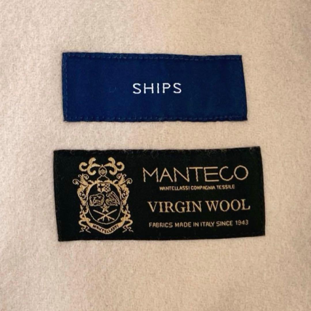 極美品　SHIPSシップス　高級MANTECO リバーコート　ガウン　ベージュ