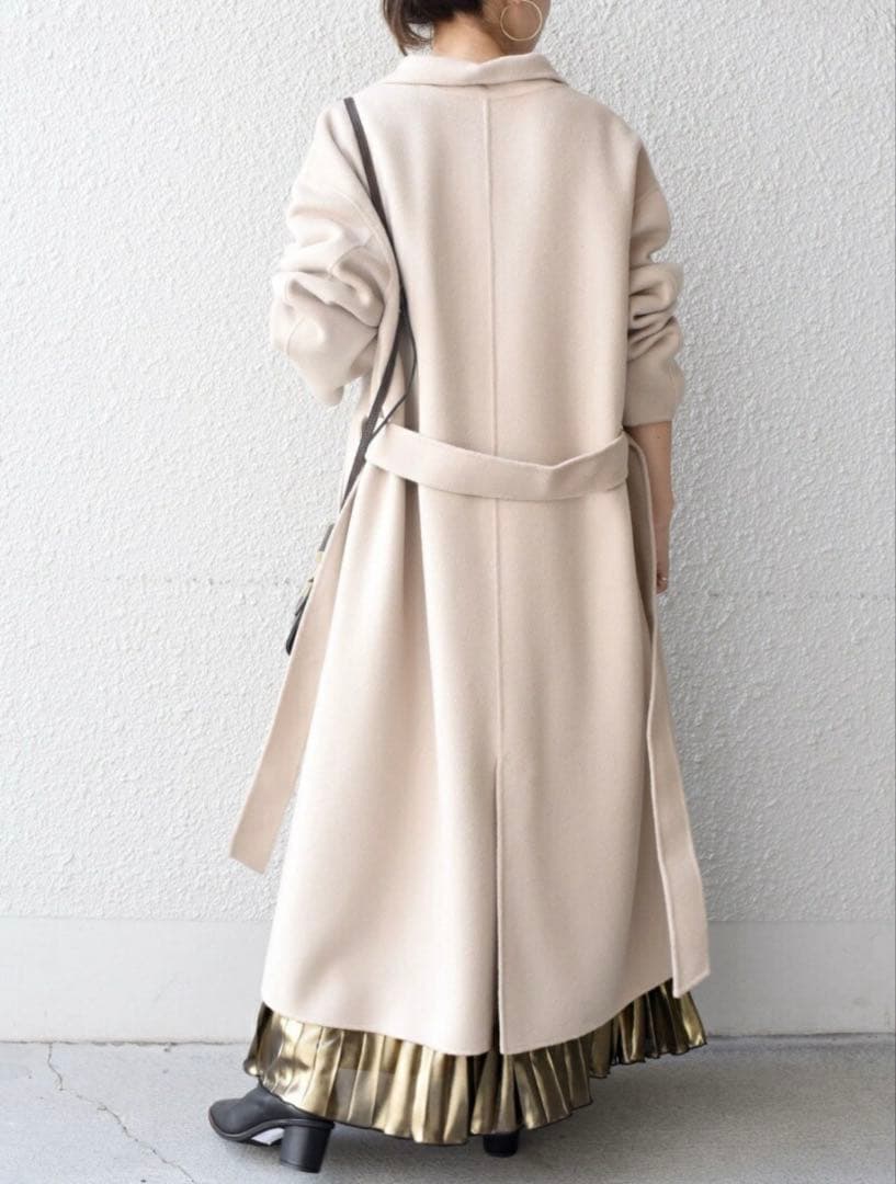 極美品　SHIPSシップス　高級MANTECO リバーコート　ガウン　ベージュ