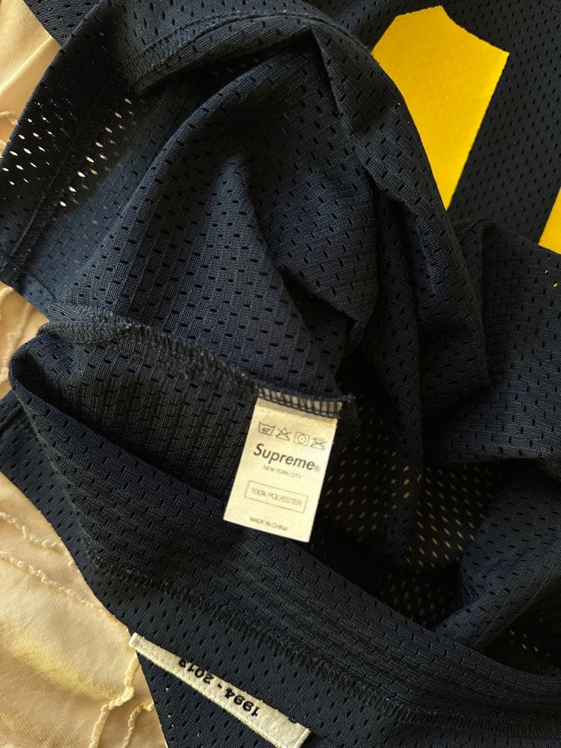 SUPREME メッシュJersey サイズs ネイビー　yellow