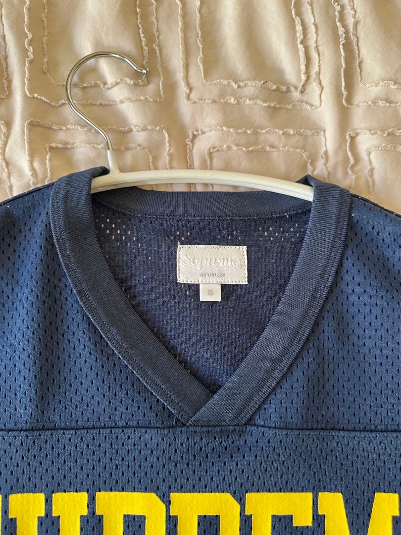 SUPREME メッシュJersey サイズs ネイビー　yellow
