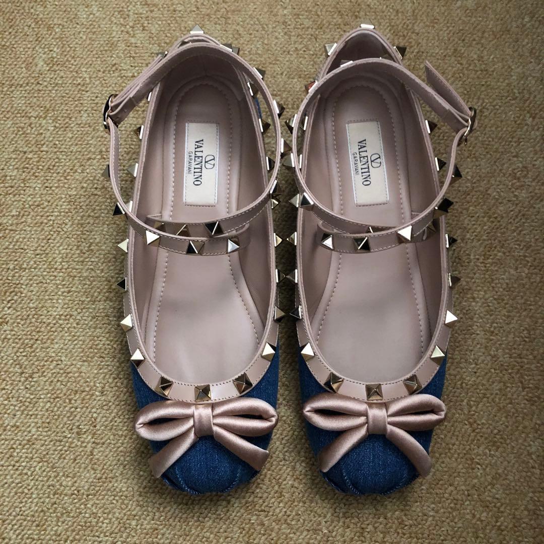極美品ヴァレンティノ　ロックスタッズバレリーナ　フラットシューズ　バレーシューズ
