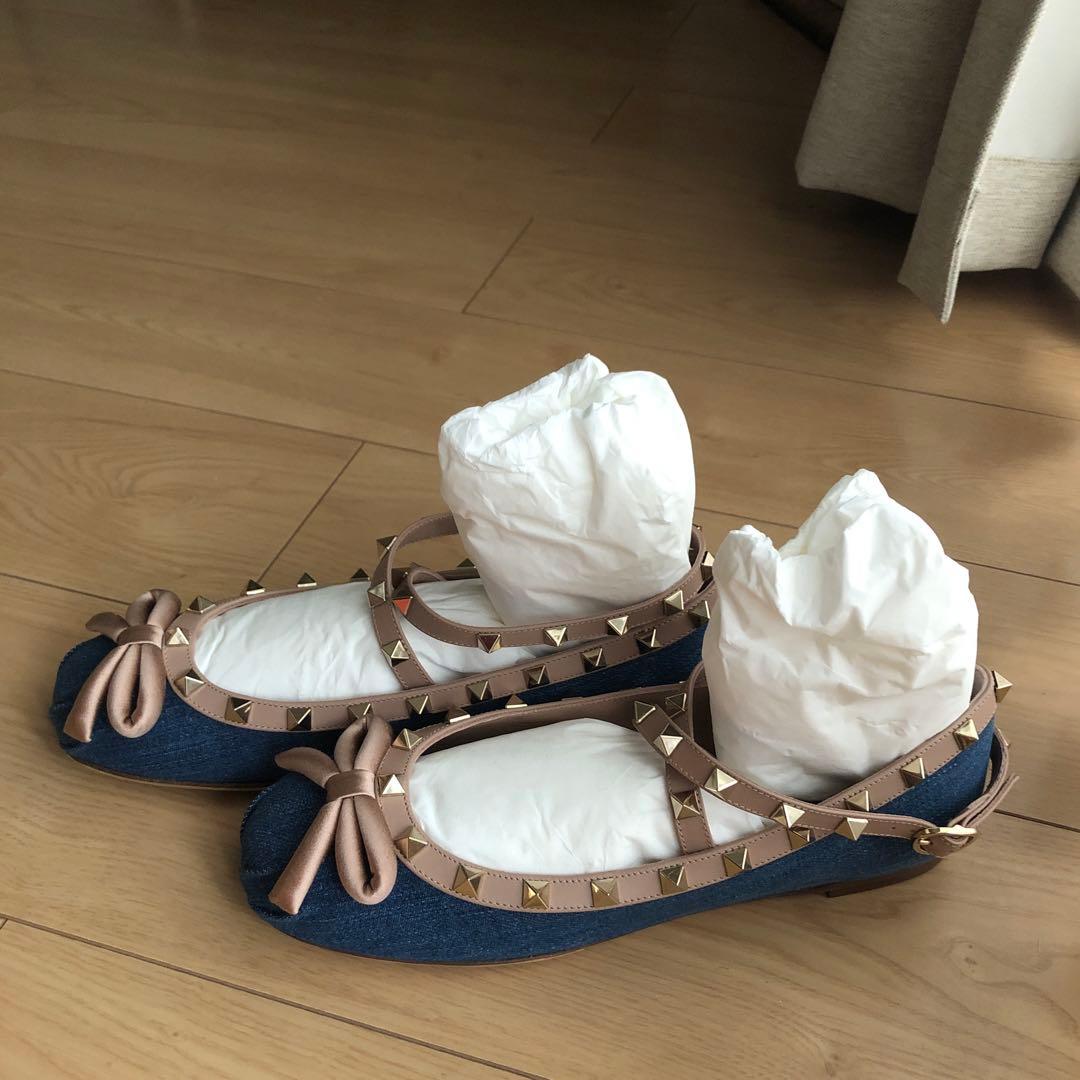 極美品ヴァレンティノ　ロックスタッズバレリーナ　フラットシューズ　バレーシューズ