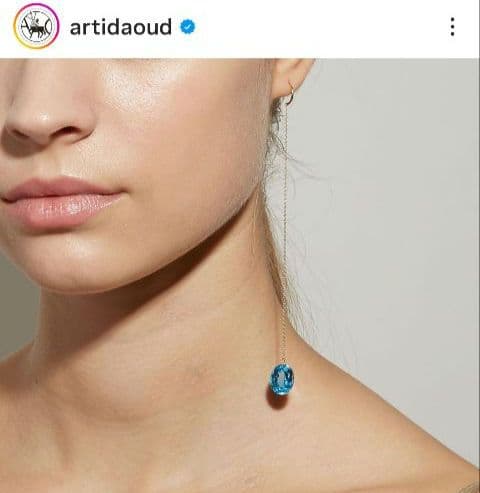 ARTIDA OUD eden K10YG オーバルスイスブルートパーズチャーム