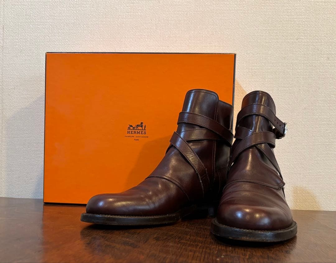 HERMES エルメス、クロスストラップブーツ