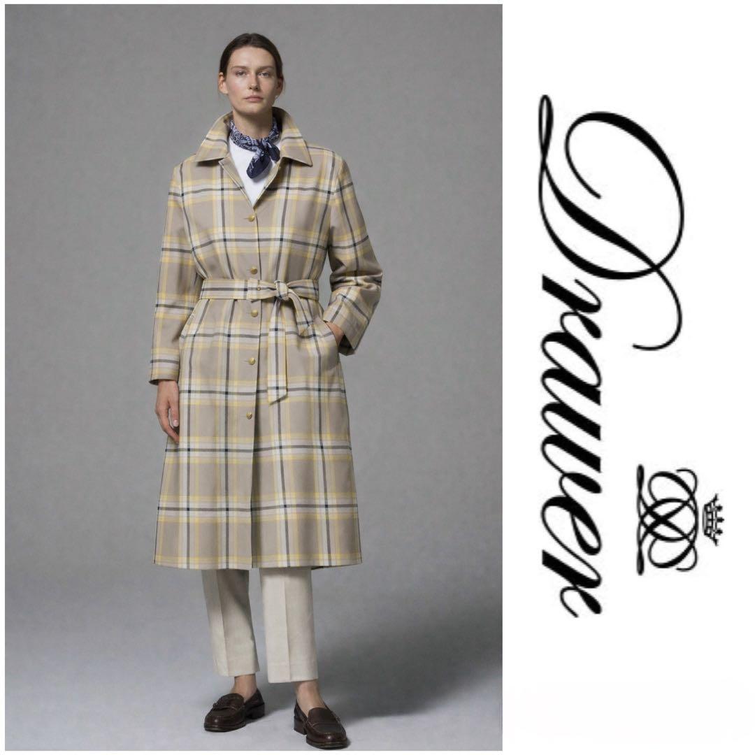 【Drawer】新品未使用チェックトレンチコート/36サイズ
