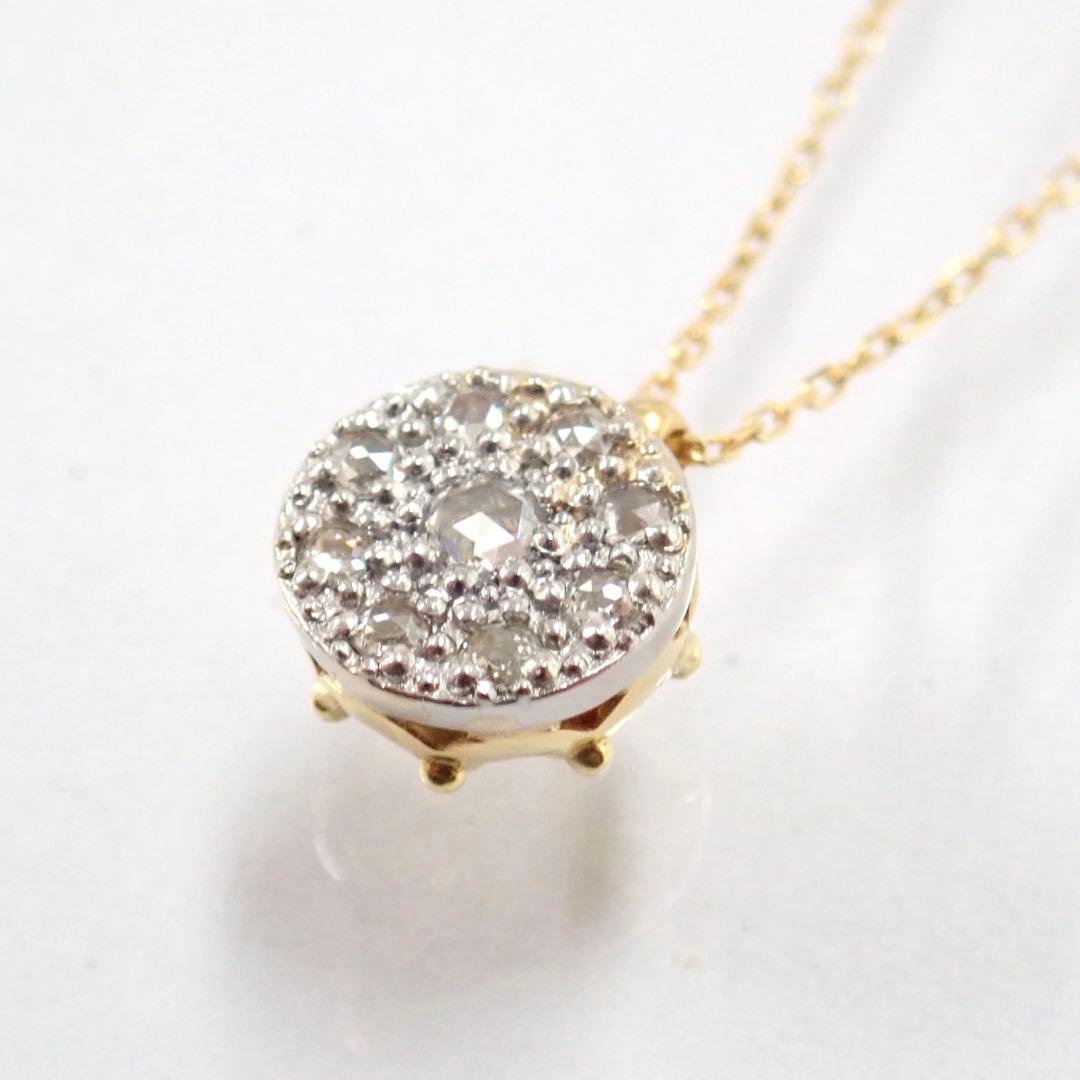 セイレーンアズーロ ローズカットダイヤ ペンダントネックレス