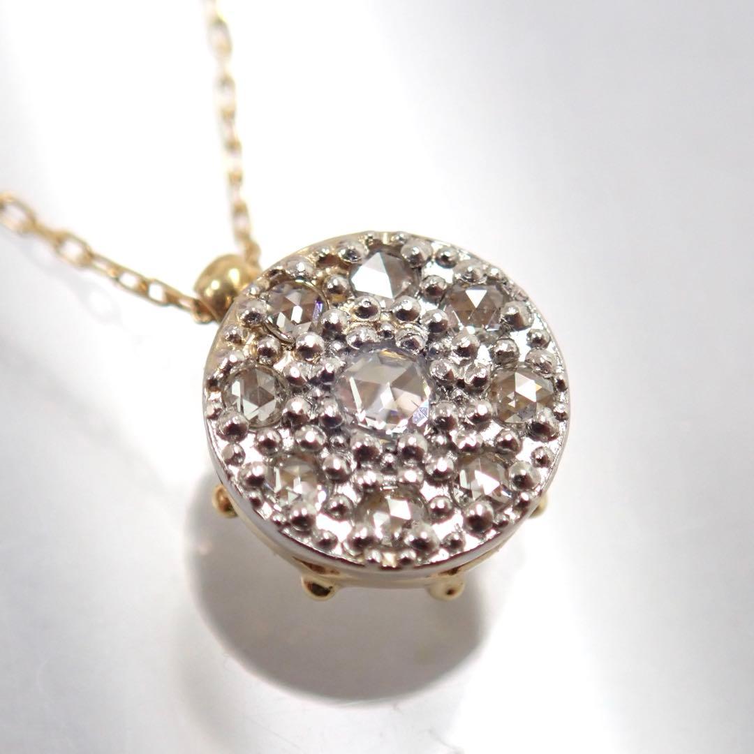 セイレーンアズーロ ローズカットダイヤ ペンダントネックレス