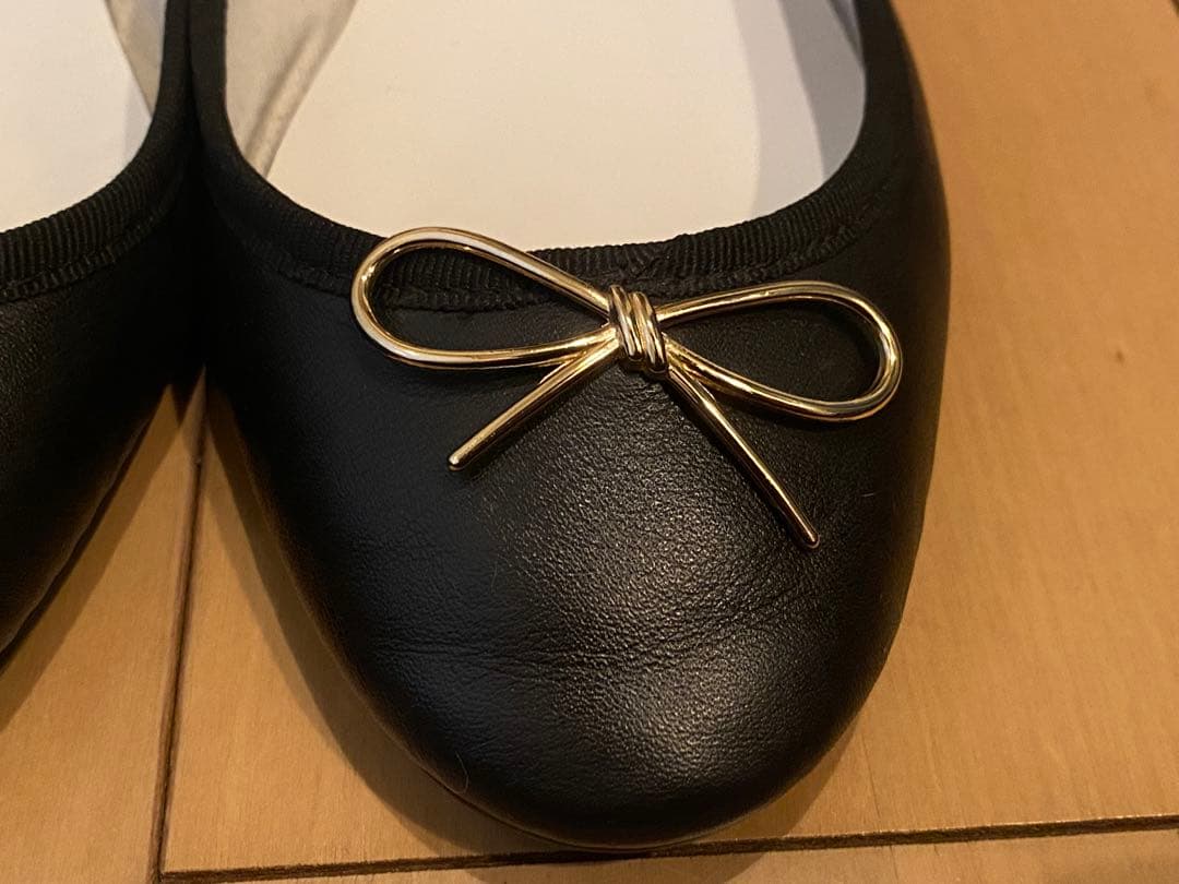 【美品】repetto レザー バレエシューズ　　リボン