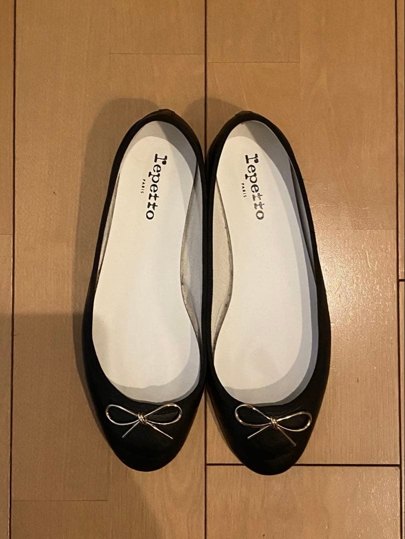 【美品】repetto レザー バレエシューズ　　リボン