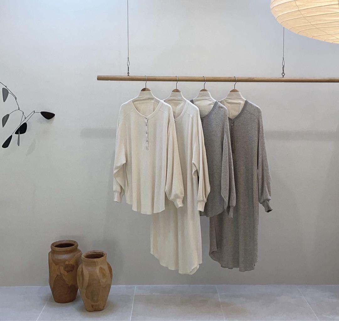 美品cotton yak wool haneycomb waffleワンピース