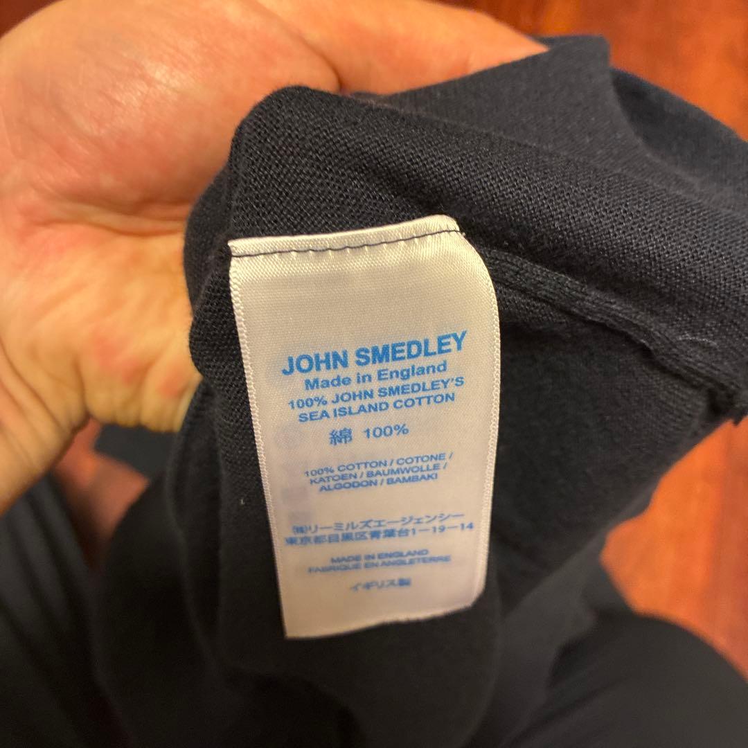 ジョンスメドレー シーアイランドコットン ニットポロ ネイビー