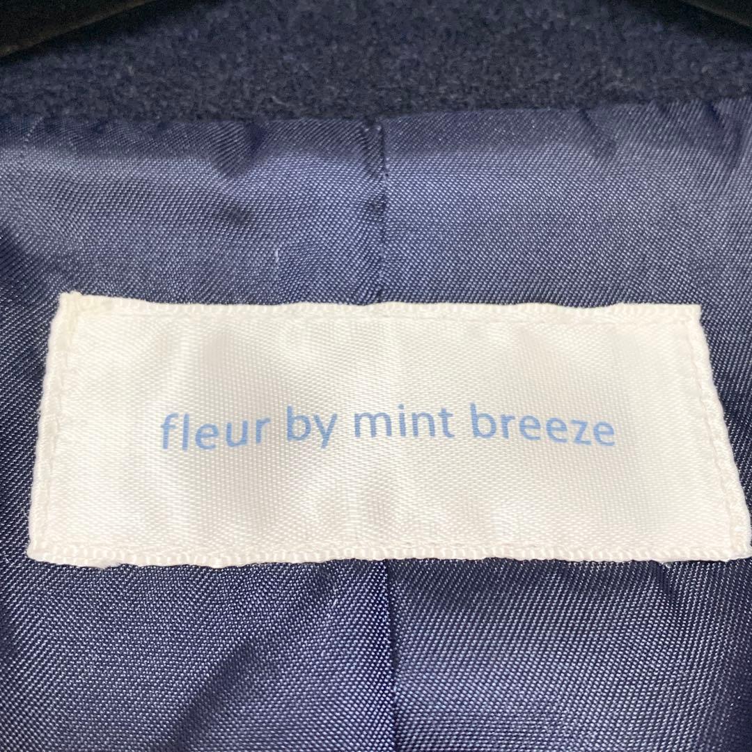 【カシミヤ　特大4L!】フルールバイミントブリーズ　チェスターコート　ネイビー