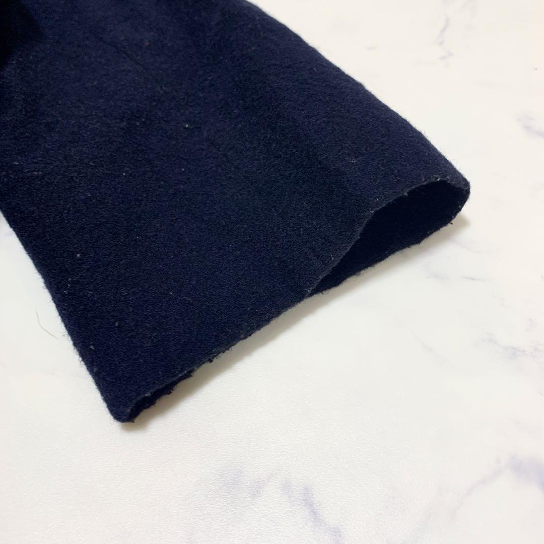 【カシミヤ　特大4L!】フルールバイミントブリーズ　チェスターコート　ネイビー