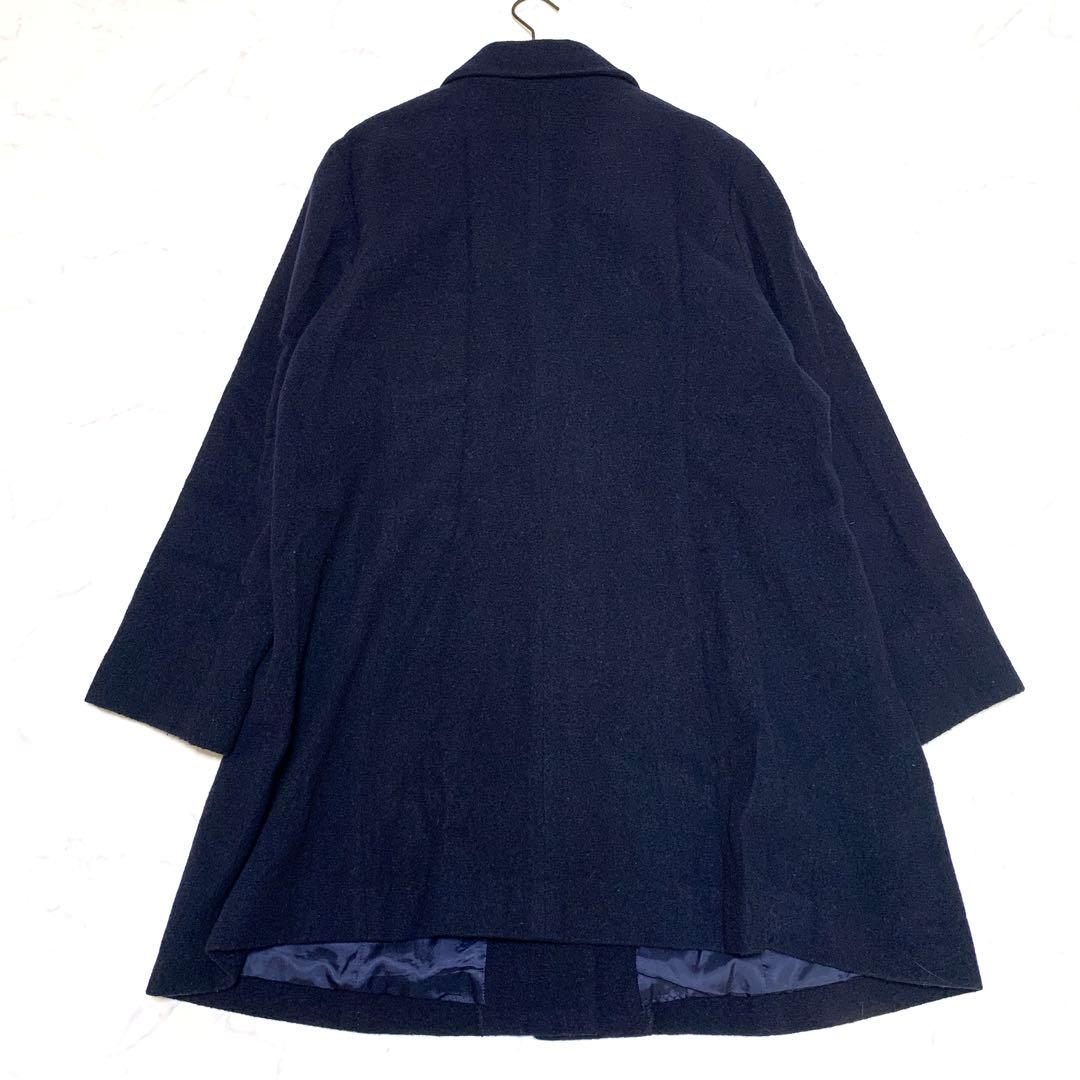 【カシミヤ　特大4L!】フルールバイミントブリーズ　チェスターコート　ネイビー