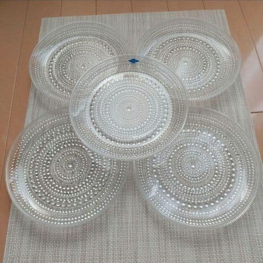 カステヘルミ ヴィンテージ ヌータヤルヴィ 17cm プレート ガラス皿 5枚