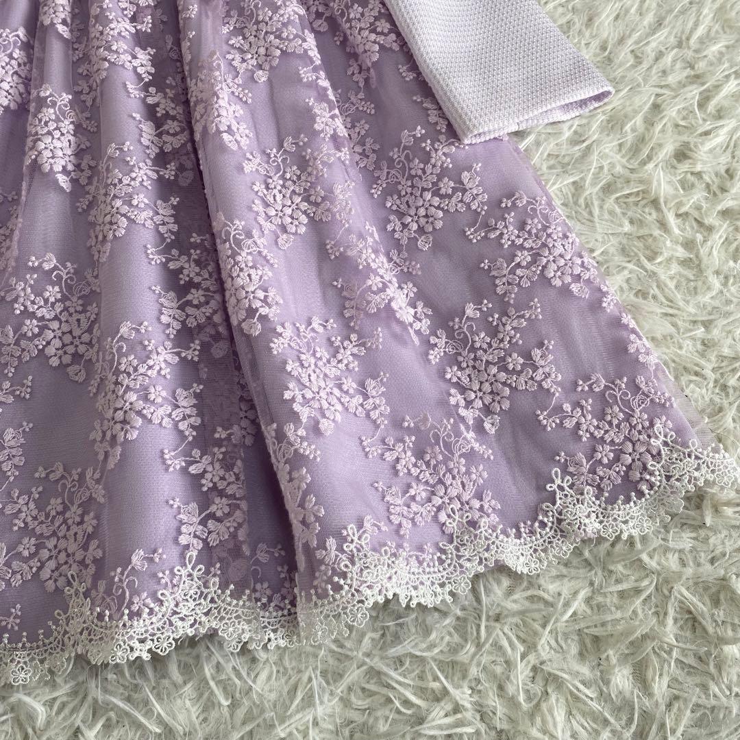 【美品】ショパン　フォーマル3点セット　ワンピース　ボレロ　パープル 120cm